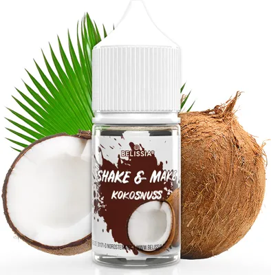 Produktbild von Belissia Shake and Make Kokosnuss Refill - 30 ml hochdosiertes Lebensmittelaroma - zum Nachfüllen - Für Backen, Speisen, Getränke, Shakes, DIY uvm
