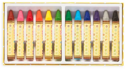 Image de Ooly crayons de couleur Brilliant Bee - Set de 12 crayons de cire pour enfants