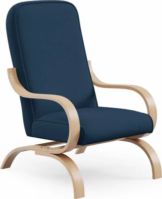 Zdjęcie produktu dla LIKMA Granatowy Fotel Finka Davo Do Salonu Z Podłokietnikami Nowoczesny Fotel Wypoczynkowy 65x97x77 cm Skandynawski Tapicerowany Welurowy