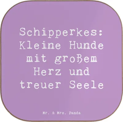 Produktbild von Mr. & Mrs. Panda Untersetzer Glas Spruch Schipperkes Herz - Lavendeltraum - Geschenk, Coaster, Hunderassen, Gläser, Charakter, loyale Hunde, Tassen, mutige, Wachhund, für