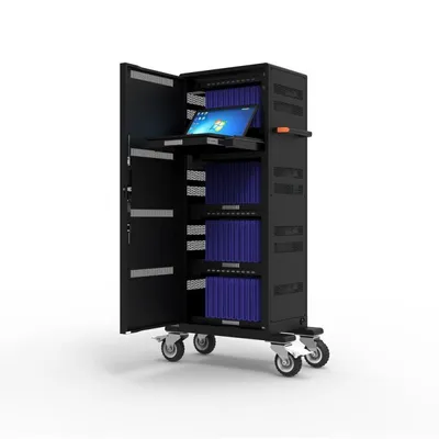 Produktbild von Port Designs 901965, Schrank zur Verwaltung tragbarer Geräte, Schwarz, Flur, Laptop, Tablets, AC, USB, 43,2 cm (17")
