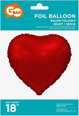 Image de Ballon de baudruche Coeur Rouge mat 46Cm