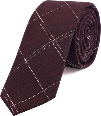 Produktbild von DonDon Herren Krawatte 6 cm gestreift Baumwolle bordeauxrot