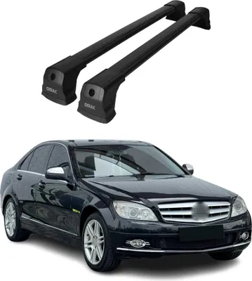 Image de Barres de toit transversales pour Mercedes C-Class 2008-2014 noir en Alu
