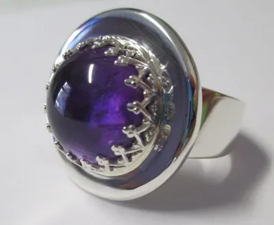 Produktbild von Edelschmiede925 Silber Ring mit wunderschönem Amethyst Cabochon