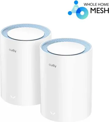 Obrázok produktu pre Cudy M1200 2-PACK Mesh WLAN systém Dvojpásmový (2,4 GHz/5 GHz) Wi-Fi 5 (802.11ac) biely 1 interný