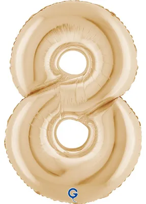 Zdjęcie produktu dla Balon foliowy Grabo Cyfra 8 White Gold 102cm