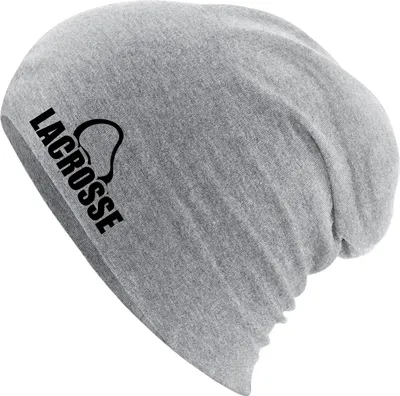 Produktbild von Huuraa Beanie Lacrosse Schriftzug Heather Grey One Size Baumwolle und Elasthan Mütze Geschenkidee