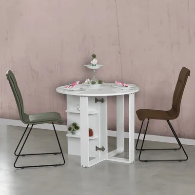 Obrázok produktu pre Skye Decor, Middle - Shiny White, rozkladacie stoly, biele, 90 x 77 x 45 cm