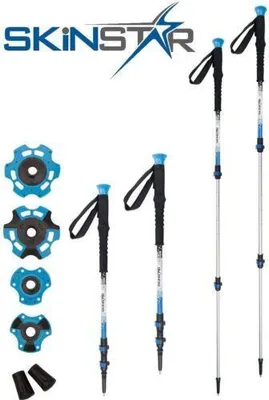 Immagine prodotto di SkinStar T1 Bastone da turismo, bastone da trekking, bastone da sci, bastone da sci alpinismo - Lunghezza: SKINSTAR T1 blu