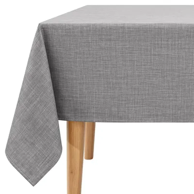 Obrázok produktu pre Obrus obdĺžnikový, vzhľad ľanu, 140x240 cm, svetlosivý, polyester, vodeodolný