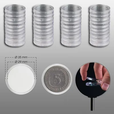 Produktbild von Prophila Collection 40 Münzkapseln29 mm z.B. für 10-€URO-Polymer-Münzen (2019 ff), 5 DM, 5 Mark DDR, 2 Mk-, KR-, 20 OES-Münzen