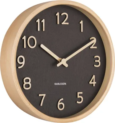 Immagine prodotto di Karlsson - Orologio da parete in legno puro di piccole dimensioni - Nero