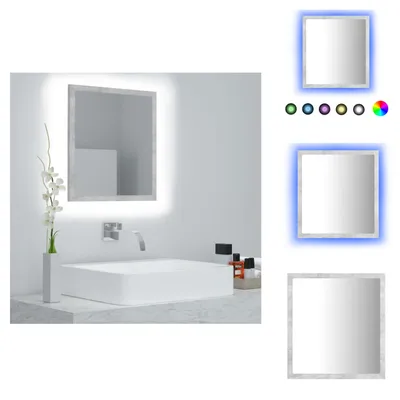 Produktbild von vidaXL LED-Badspiegel Betongrau 40x8,5x37 cm Acryl -  Badezimmerwaschtische