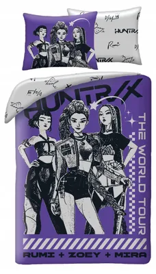 Imagen del producto de Juego de sábanas para cama individual con temática de cazadores de demonios de K-Pop