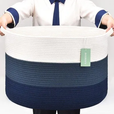Obrázok produktu pre Veľká bavlnená úložná krabica na hračky a oblečenie – rozmery vhodné do práčky 55 x 33 cm – ekologická a štýlová