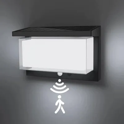 Zdjęcie produktu dla Lampa ścienna LED czujnik ruchu solar IP65 oświetlenie zewnętrzne