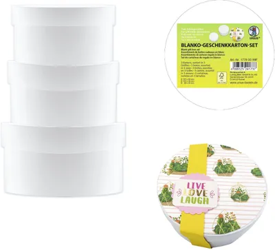 Produktbild von Geschenkkarton-Set blanko VE=3 Stück Rund