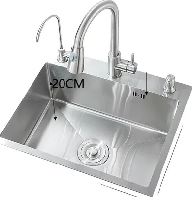 Produktbild von Küchenspüle, Edelstahl, Einzelbecken, Nickel B 55X45CM