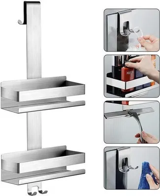 Produktbild von Freetoo Duschablage, Duschablage zum Hängen, Duschregal aus Edelstahl SUS304 Ohne Bohrer, für Rahmenlos Glastür, Shampoo Duschgel Halterung für Dusche