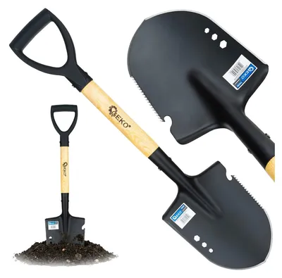 Immagine prodotto di Pala con manico a D, pala da giardino compatta con manico in legno 70 cm