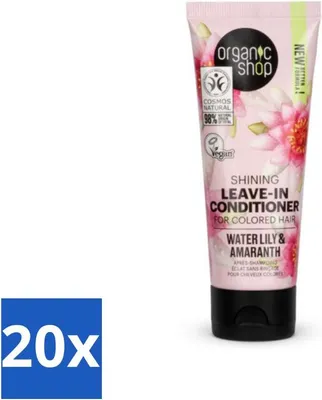Image de Organic Shop - Après-shampooing brillant sans rinçage Nénuphar & Amarante - 75 ml - Pack avantage - 20 pièces