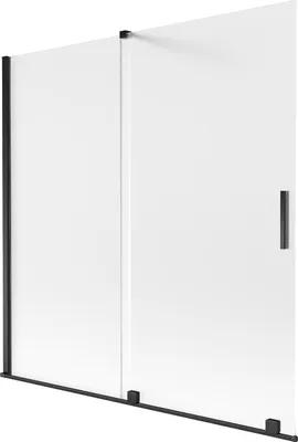 Produktbild von Mexen Velar Badewannenabtrennung, 2-flügelig, verschiebbar 160 x 150 cm, Matt, Schwarz - 896-160-000-31-70