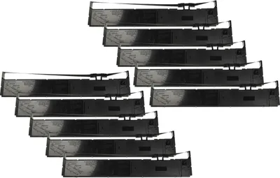 Produktbild von vhbw 10x Farbband Schriftband Ersatz für Epson C13S015384, S015384 für Nadeldrucker, Bondrucker - Schwarz