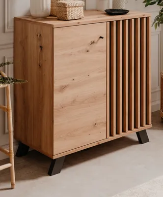 Produktbild von Furn.Design Kommode "Madem" Sideboard in Artisan Eiche Nachbildung, 2-türig, mit Holzlamellen