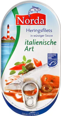 Produktbild von NORDA Heringsfilets in würziger Sauce italienische Art 200g