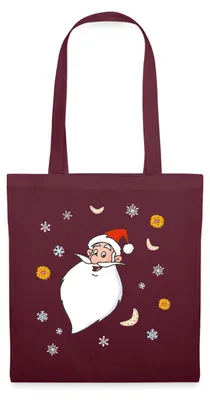 Produktbild von Spreadshirt Weihnachtsmann & Co. KG Weihnachtsmann Und Plätzchen Stoffbeutel, One size, Burgunderrot
