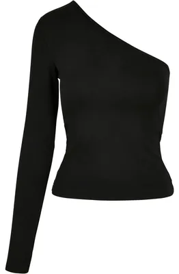 Produktbild von Urban Classics - Oberteil Asymmetrisch für Damen Langärmlig TN925 (XS) (Schwarz)