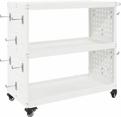 Obrázok produktu pre Kovový vozík na náradie s poličkou Biela 75 x 35 x 73 cm