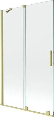 Immagine prodotto di Mexen Velar parete per vasca da bagno scorrevole a 2 ante 110 x 150 cm, trasparente, oro spazzolato - 896-110-000-01-55