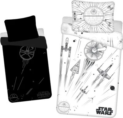 Produktbild von Star Wars Todesstern-Bettwäsche mit Leuchteffekt 140 x 200 cm, 70 x 90 cm