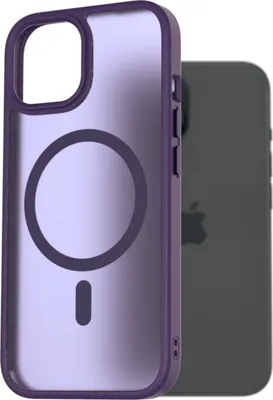 Produktbild von AlzaGuard Matte Hülle, kompatibel mit Magsafe für iPhone 15, Dunkelviolett