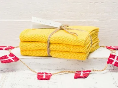 Produktbild von Solwang Wischtuch STARKES GELB gestrickt 3er Set Küchentuch Spültuch Putztuch
