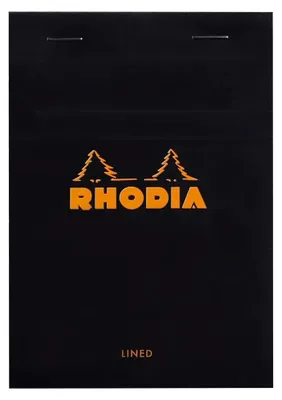Produktbild von Rhodia Notizblock A6 geh lin 80Bl schw