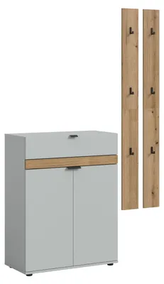 Produktbild von Garderoben-Set Naro 1 | weiß / Evoke Oak | 3-teilig