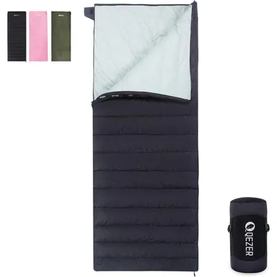 Obrázek produktu pro Péřový spacák - 1050 g - Černý - 75 x 195 cm - 500 g husí peří, 600+ - Pro kempování a trekking