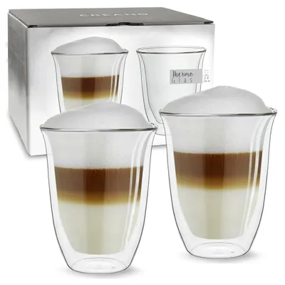 Image de Verres à double paroi en forme de V, lot de 2, 250 ml, pour le café et le thé