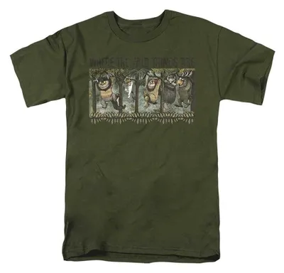 Produktbild von Where The Wild Things Are - T-Shirt für Herren/Damen Uni TV39136 (L) (Militärgrün)