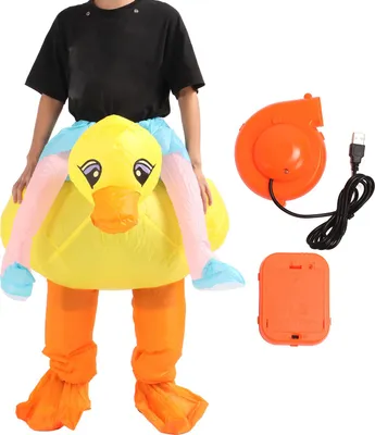 Immagine prodotto di Gonfiabile giallo anatra costume divertente innovativo cartone animato carino, leggero corsa traspirante per gli adulti