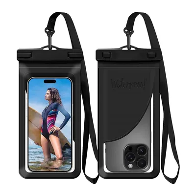 Produktbild von Wasserdichte Handyhülle mit Kartenfach, für Smartphones ≤7,5", PVC, Touchscreen-freundlich, Outdoor-Schutz gegen Wasser, Staub & Schnee