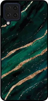 Zdjęcie produktu dla Etui na telefon Smartphonica pasujące do Samsung Galaxy M53 5G z marmurowym nadrukiem - Etui z TPU z marmurowym wzorem - Zielone złoto