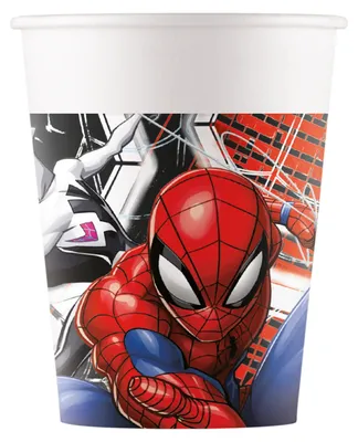 Produktbild von "Spider-Man World Of Webs" Partydeko Artikel Variante: 8 Becher | 200ml Papier