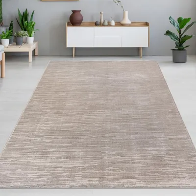 Obrázok produktu pre Štýlový koberec s jemnou štruktúrou a moderným dizajnom v béžovej farbe Veľkosť - 200 x 290 cm