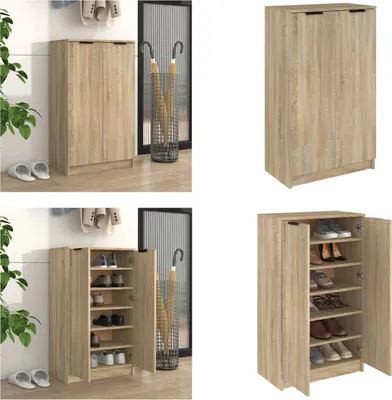 Produktbild von vidaXL Schuhschrank Sonoma Eiche 59x35x100 cm Holzwerkstoff - Schuhschrank - Schuhschränke - Schuhaufbewahrung - Schuhorganizer