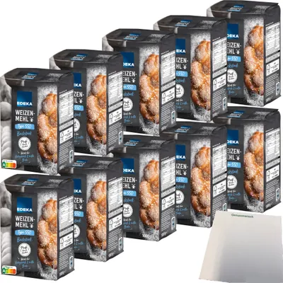 Produktbild von Edeka Weizenmehl Type 550 ideal für Hefegebäck und helle Brote VPE (10x1kg Packung) + usy Block