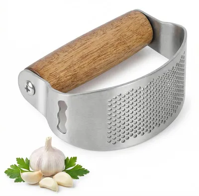 Knoblauchpresse aus Edelstahl 304, mit Flaschenöffner